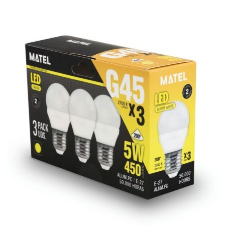 Bombilla Led Esferica E27 5w Calida