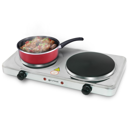 Cocina Eléctrica 2 Fuegos Inox 155mm 1000+1500w