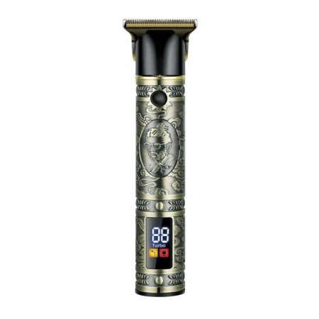 Cortapelo Barba/cuerpo Metalico Profesional Kuken Dorado Lcd
