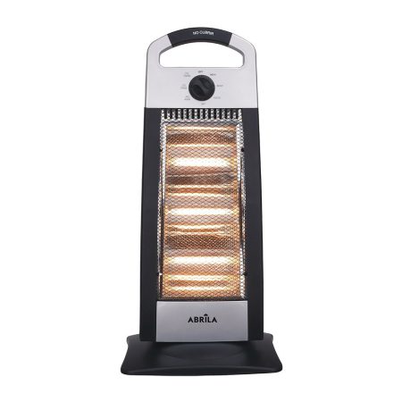 Estufa Eléctica Candente 1200w  Marca Abrila Oscilante Negro/plata