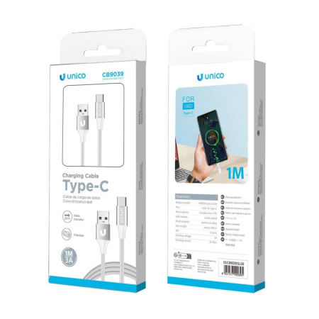 Cable Trenzado De Alta Densidad Tipoc A Usb  60w 3a 1m