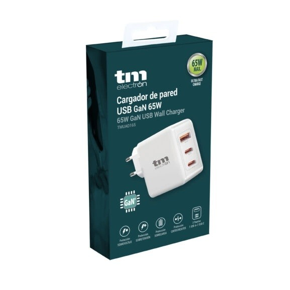 Cargador Usb A + 2 Tipoc Gan 65w Tme - Imagen 3