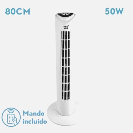 Ventilador De Torre Tuka Abrila Blanco 3v 50w C/remoto