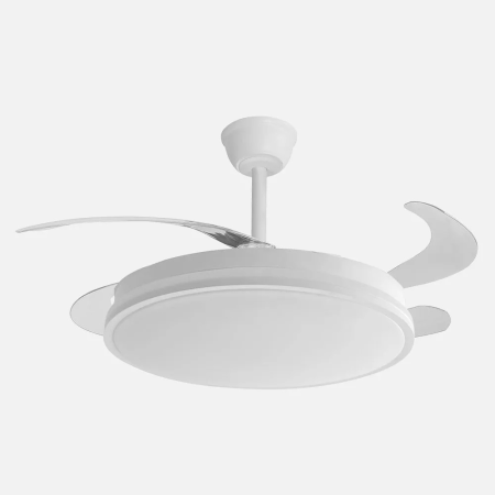 Ventilador Techo Guerrero Blanco Abrila 5 Aspas Desplegables 44w 107cm 3500-4000-6500k Temporizador Y Mando