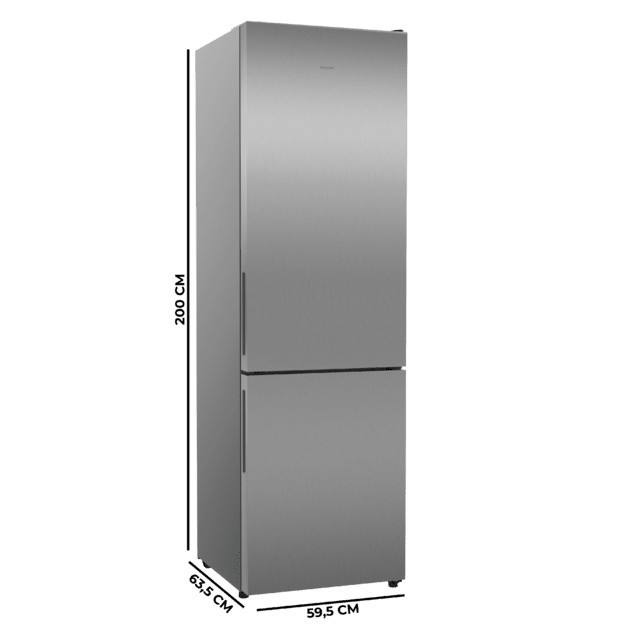 Frigorifico Combi Cecotec Inox Coolmarket 356 Clase E 200cm - Imagen 2