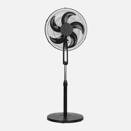 Ventilador De Pie Liberty Negro 3v 45w 5 Aspas C/mando Distancia Y Temporizador