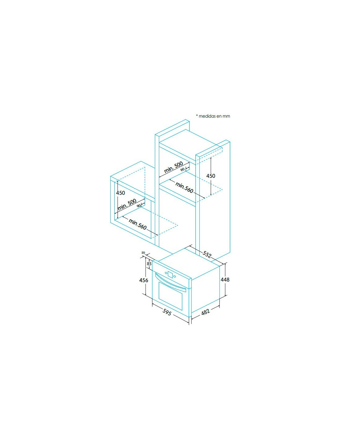Horno Edesa Compacto Inox 45cm - Imagen 3