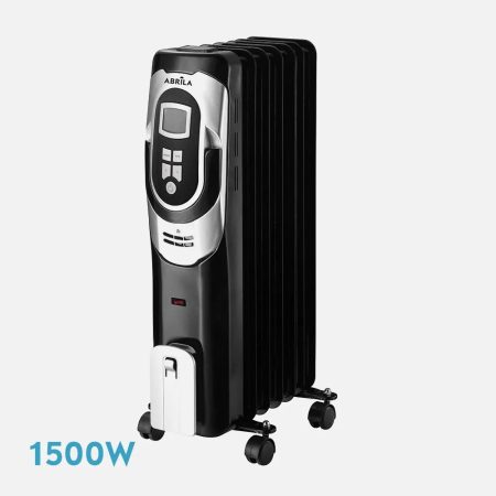 Radiador De Aceite Confort 1500w De 7 Elementos Con Temporizador Negro/plata