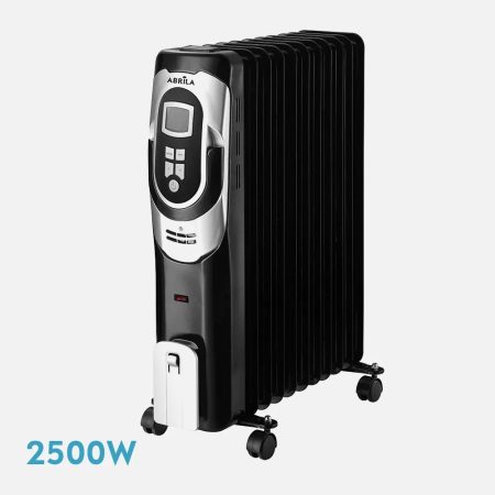 Radiador De Aceite Confort 2500w De 11 Elementos Con Temporizador Negro/plata